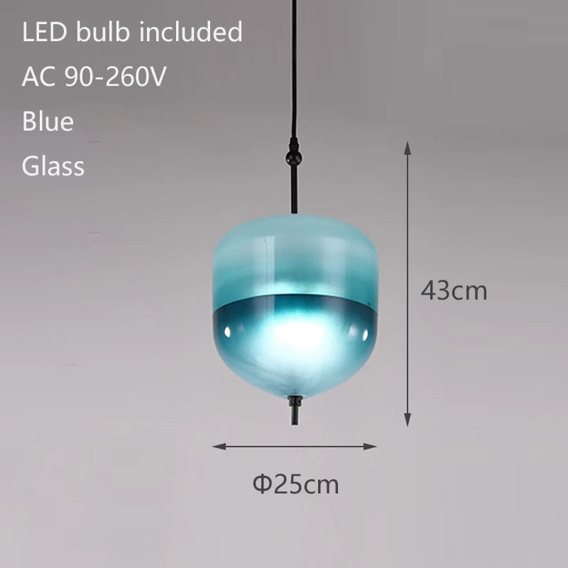 Wonder Glass Night Flow Bespoke Glass pendant light teardrop-shaped Blue pendant light art deco Italian Replica designer Lamp
