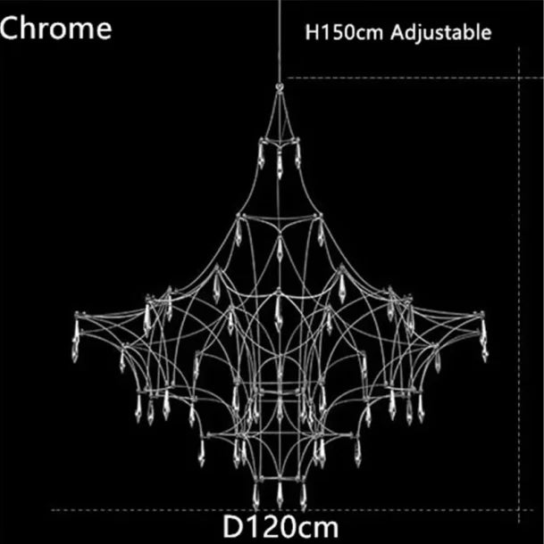 Starry Sky Villa Living Room Large Pendant Italian Minimalist Restaurant Lighting Modern Art Loft Staircase Crystal Pendant