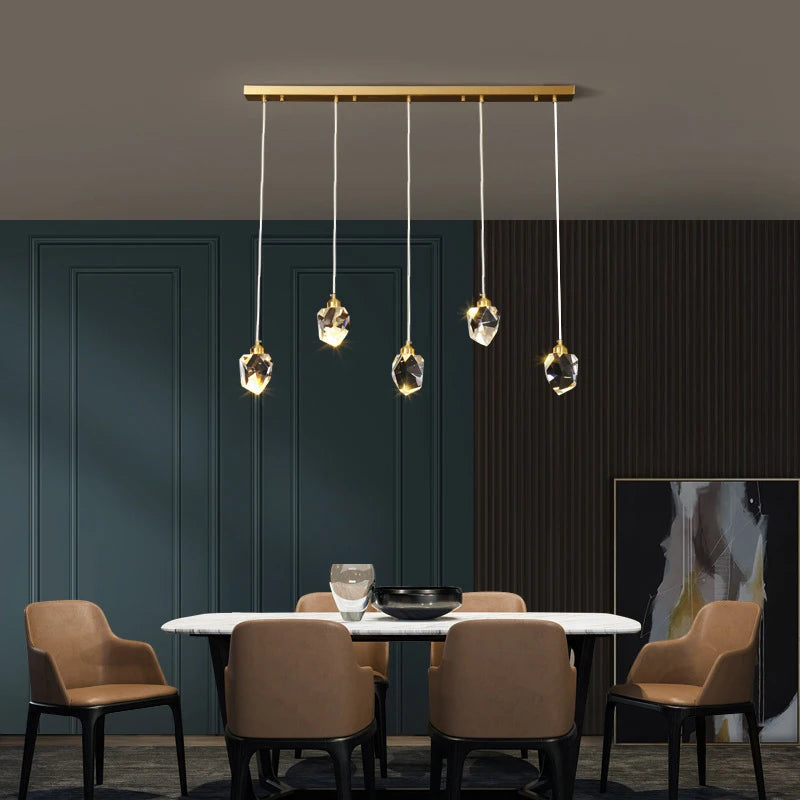 Modern Crystal Chandelier Indoor Crystal Ceiling Light Fixtures With Clear Solid Crystal For Living Room Hallway Kitchen Lamp