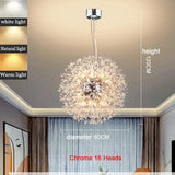 Modern Dandelion LED Pendant Light - Crystal Firework Chandelier for Living Room