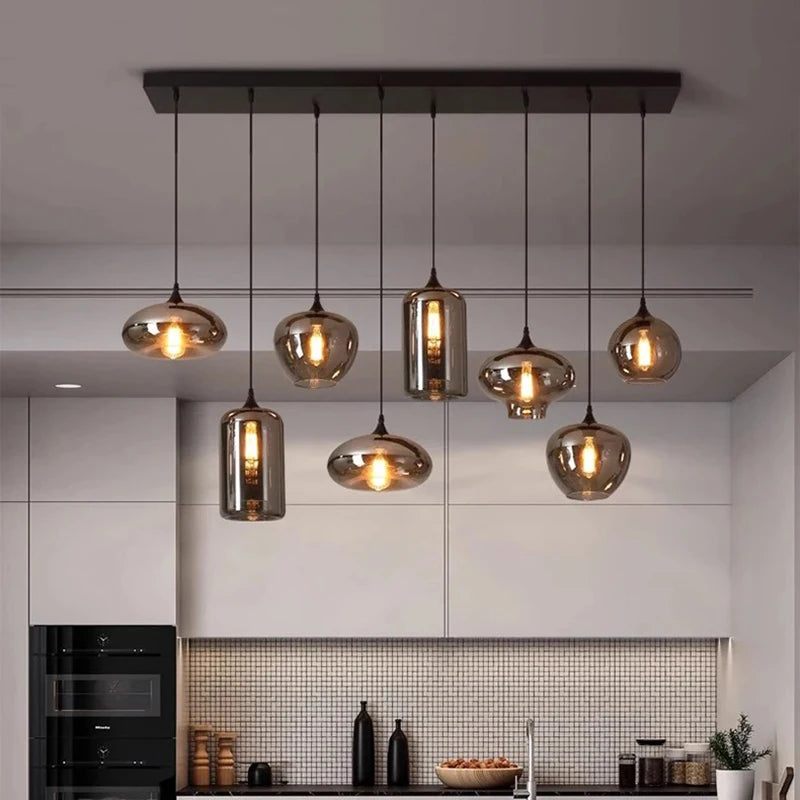 Modern Glass Led Lights Pendant Lamps for Living Room Chandeliers for Dining Room Hanging Light Indoor Lighting Suspension