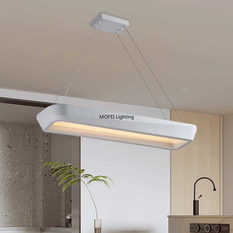 Minimalist Wabi Sabi Dining Room Rectangle Pendant Lights Coffee House Bar Bedroom Lamp Nordic New Style Dining Table Chandelier
