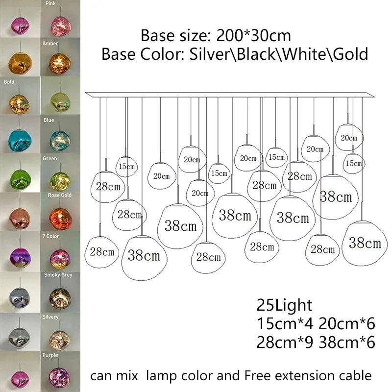 Nordic Ceiling Pendant Lamp Lava LED Pendant Light Modern Light Lighting Living Room Indoor Decor Home Fixtures Kitchen Hanging