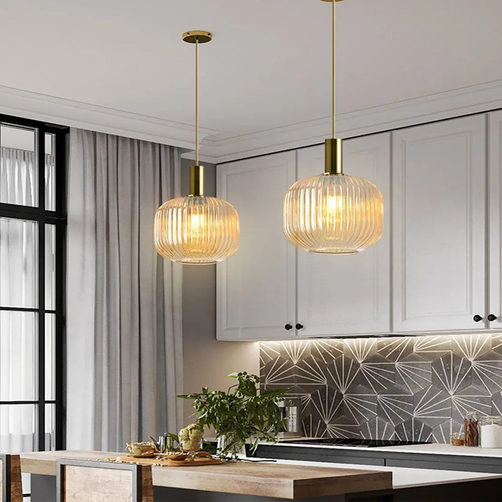Nordic Retro restaurant colorful Glass pendant lights Creative living room Lamp Simple bedside lamp LED E27 light