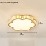 Modern Geometric Crystal Ceiling Light - Round & Square LED Lamp for Bedroom