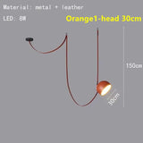 Nordic Art Leather Metal LED Chandelier Living Dining Room Bedroom Bar Island Luminaire Personalized Home Decor Lighting Fixture