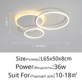 Modern Round Design Ceiling Lights For Living Room Bedroom Gold White Coffee Painted  Circle Rings Lighting Fixtures Luminaire