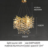 Modern Luxury LED Crystal Chandelier - Elegant Hanging Light for Living Room