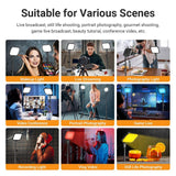 2Pack LED Fill Lamp Video Light Panel 3300K-5600K Photography Lighting Live Stream Photo Studio Light w Tripod Stand RGB Filters