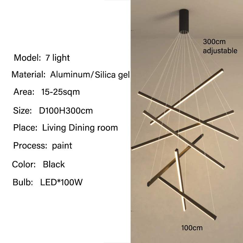 Modern Led Chandeliers Living Dining Room Kitchen Lighting Decor Lustre Pendant Lamp Indoor Duplex Hall Hanging Lights Fixture