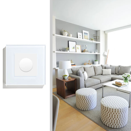 Dimmer Light Switch Adjustable Rotary Knob Crystal Glass Mechanical LED Dimmable Brightness Memory Wall Mounted Switches