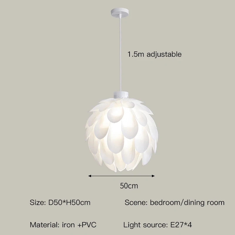 Romantic Flowers Pendant Lamp For Bedroom Nordic Creamy Wind Chandelier Living Dining Room Modern Ceiling Lights Home Decoration