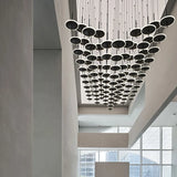 Pendant Lights for Living Room Design Led Modern Black Iron Art Circular Chandelier for Hotel Customized Large Chandeliers