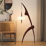 New Chinese Wabi-Sabi Solid Wood Floor Lamp - Creative Retro Standing Light Fixture for Living Room, Study & Bedroom