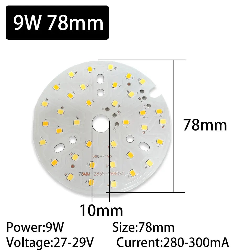 LED Bead Ceiling Lamp Renovation Lamp Board Circular Dual Color Dimming Bulb 3W 5W 7W 9W 12W 18W 24W Down Lamp SMD Light Source