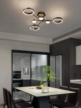 Modern Luxury Chandelier Lighting For Living Room Bedroom Plated Gold Aluminum Remote Control Pendant Lights Crystals Decoration