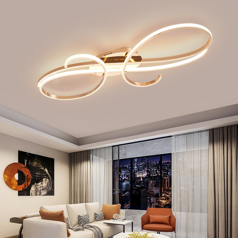 Gold/Chrome Plated Modern led Ceiling Chandelier for Living Dining Room Bedroom Study Apartment Hanging Ceiling Lamp Fixtures