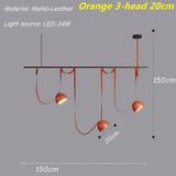 Leather Adjustable LED Ceiling Chandelier Nordic Home Appliance Handmade Dining Living Room Decoration Show Flat Pendant Lamp