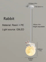 Children's Room Little Bear Pendant Lights LED Minimalist Chandelier Nordic Home Decoration Bedroom Bedside Hanging Lamp Fixture