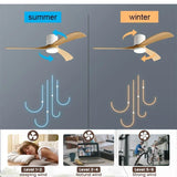 46/56Inch Low Floor Ceiling Fan Light Modern Black ABS Blade DC Remote Control Led Fan Lights Restaurant The bedroom 110V 220V