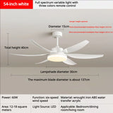 Vintage Walnut Wood Ceiling Fan with Light - French Retro Fan for Living Room