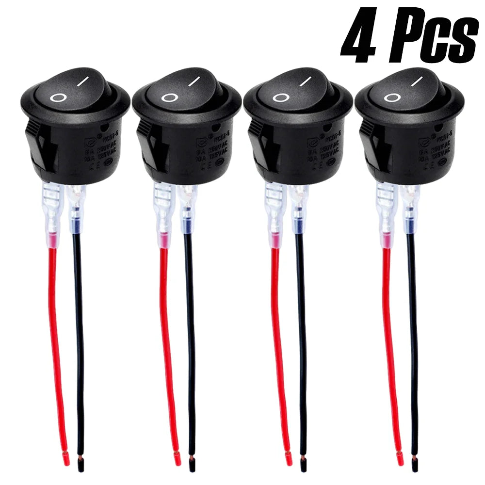 20mm Round Rocker Switch - 12V SPST ON-Off Toggle for Car RV Boat