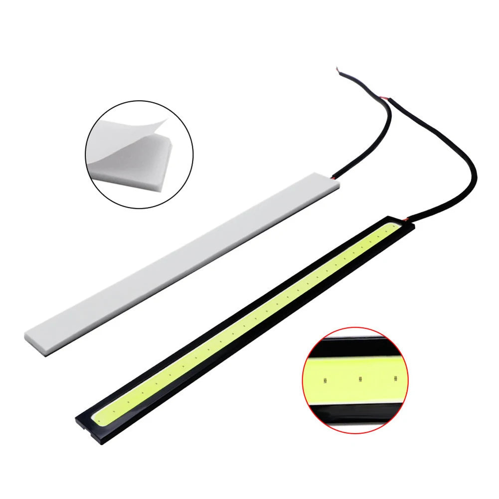 2pcs 17cm COB DRL LED 12V 6000K Waterproof Daytime Running Light Auto Strip Light Car COB Fog Lamp Car Styling Led DRL Lamp