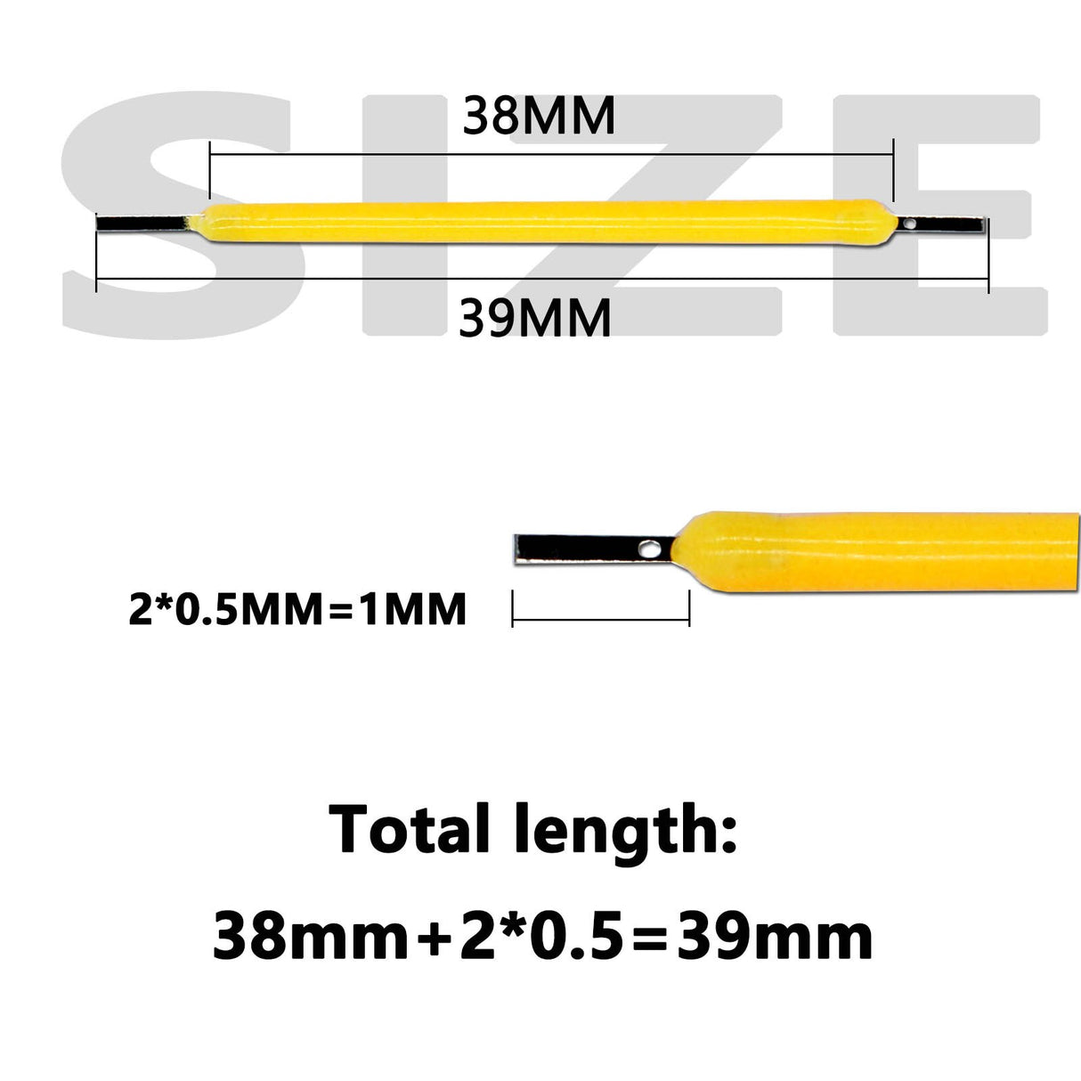 10pcs Edison Bulb LED Filament Lamp Parts 38mm DC3V DC12V LED Bead Incandescent Light Accessories Diode for holiday lighting DIY