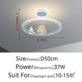 Children's Room Light Creative Space Astronaut Room Pendant Light Cartoon Starry Sky Eye Protection Light Dimmable with Remote