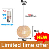 Handmade Vintage Pendant Lamp Bamboo Restaurant Café Chandeliers Wood Base E27 Bulb Lighting Hotel Bedroom Interior Classical