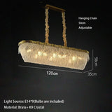 Luxury Brass Crystal Bead Curtains Chandeliers 2025 Modern LED Home Decor Hanging Lamps for Ceiling Living Room Lighting Fixture