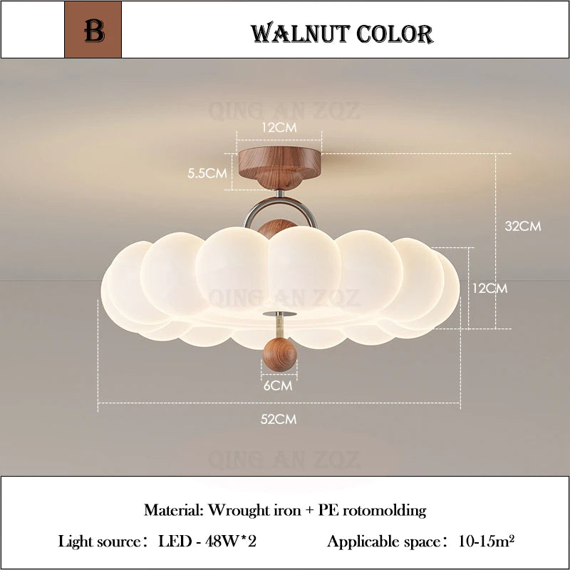 French retro cream lamp bedroom ceiling light creative master bedroom pendant light