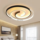 Modern LED Ceiling Lamp Simple Black White Bedroom Light Creative Energy Saving Eye Care Room Lighting Fixture Minimalist Design