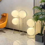 LED Metal Chrome Floor Light Living Room Hotel Room White Acrylic Ball Lights Home Art Deco art work light in stock