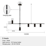 Nordic Modern Longer Chandelier Dining Table Fixtures Black Pendant Lights Restaurant Bar Kitchen Decor Living Room Hanging Lamp