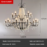 American Black Candle LED Chandelier - Luxury Crystal Pendant for Stairs