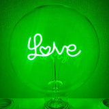 LOVE G125 220V 4W Dimmable Pink Red Yellow Edison Bulb Neon Letter Light Transparent Desk Light Ambient Light