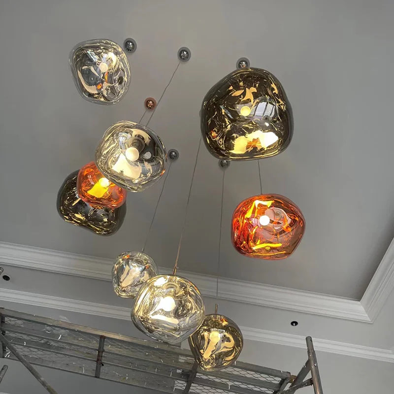 E27 Simple Pendant Lamp Indoor Restaurant Living Room Bedside Loft Chandelier Decoration Acrylic Atmosphere Light Fixture