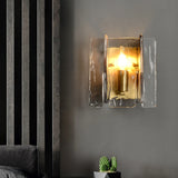 Copper Living Room Stained Glass Wall Lamp Modern Light Luxury TV Wall Designer Glass Simplicity Nordic Bedroom Bedside Lamp