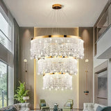 2025 Modern Circular Luxury Crystal Pendant Light Classical Round Chandelier Lighting For Dining Room Living Room Hotel