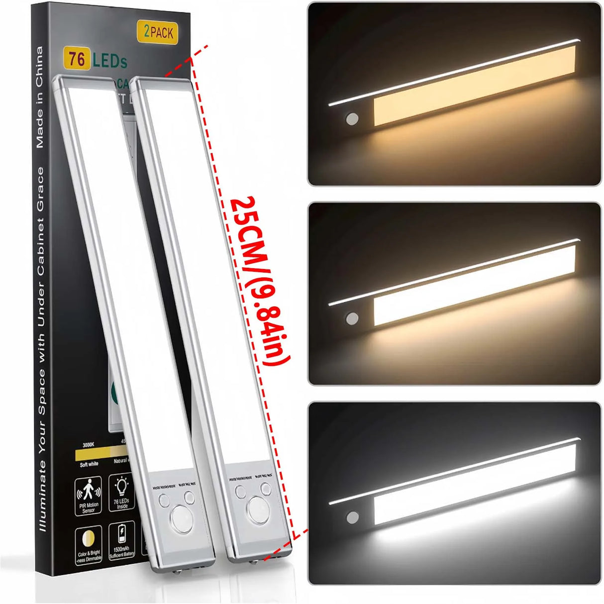 LED Motion Sensor Light Wireless LED Night Light Type C Rechargeable Light Cabinet Wardrobe Lamp Staircase Backlight For Kitchen