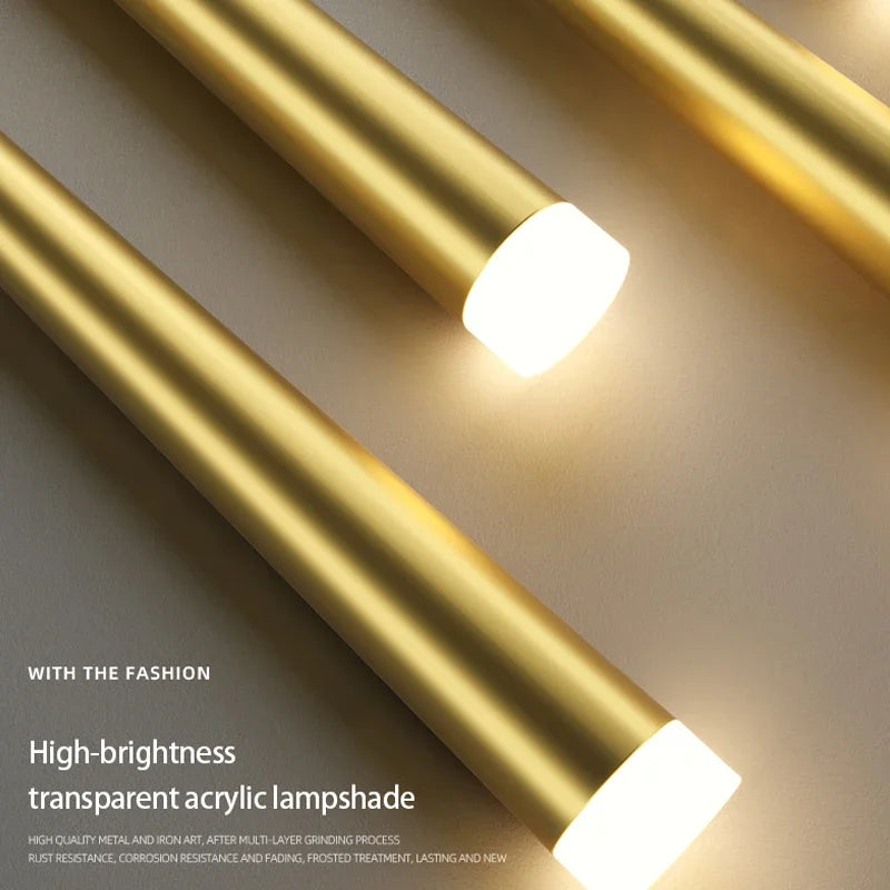 New Simple Long Strip With Spotlight Pendant Lamp Modern Chandeliers For Living Dining Room Bedroom Hall Indoor Lighting Fixture