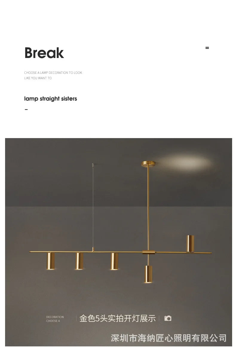 Aisilan led chandelier modern all copper dining room light luxury bar Nordic home  spot pendant lamp