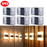 Outdoor IP65 Waterproof Solar Powerd Transparent LED ABS Wall Light Home Courtyard Garden Corridor Decorative Lights