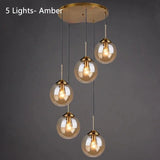 Italian Designer LED Glass Ball Chandelier Ceiling Light for Dining Room Living Room Bedroom - Home Decorative Lighting