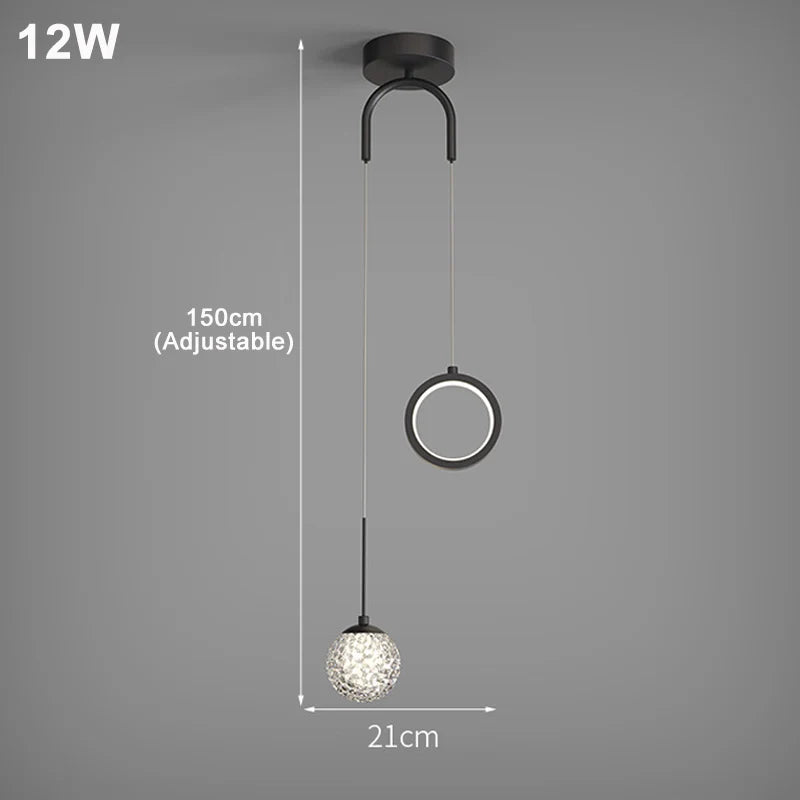 Nordic Luxury Crystal LED Chandelier Double Head Long Line Hanging Lamp For Home Decors Restaurant Bar Bedroom Pendant Lights