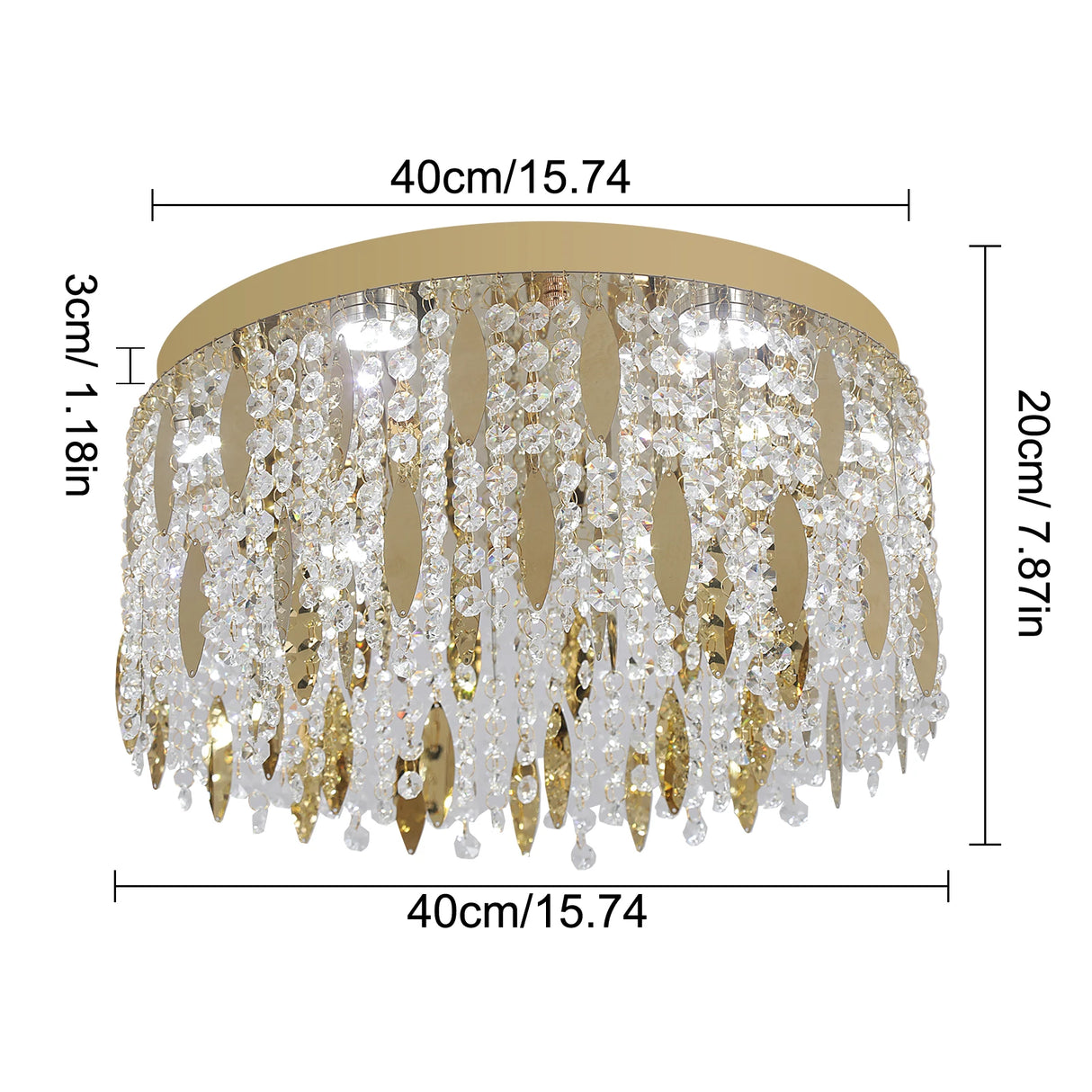 Luxury Crystal Led Ceiling Lamp Modern Chandelier Living Dining Room Pendant Light Hanging Lustre Home Decor Fixture