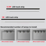 LED Track Light Rail 0.5M 1M Black White Aluminum 2 Wire System Track Light Series Universal Track for Ceiling Spot Lamps