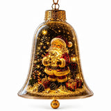 Light Up Christmas Tree Hanging Ornament Transparent Bell Elk Santa Warm Led Light Pendant Acrylic Home Holiday Decoration Gift