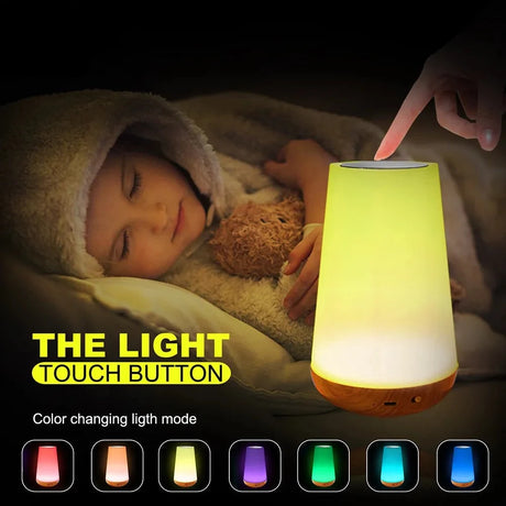 13 Colors Changing Night Light RGB Remote Control Touch Dimmable Lamp Portable Table Bedside Lamps USB Rechargeable Night Lights